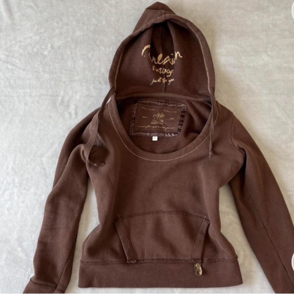 Y2k mcbling vintage brown hoodie!!